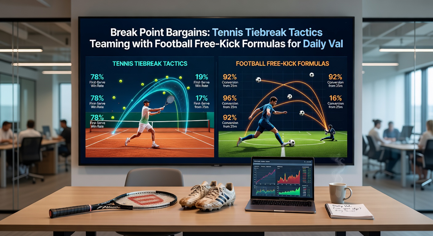 Football player lining up a curling free-kick over the defensive wall, crowd blurred in background