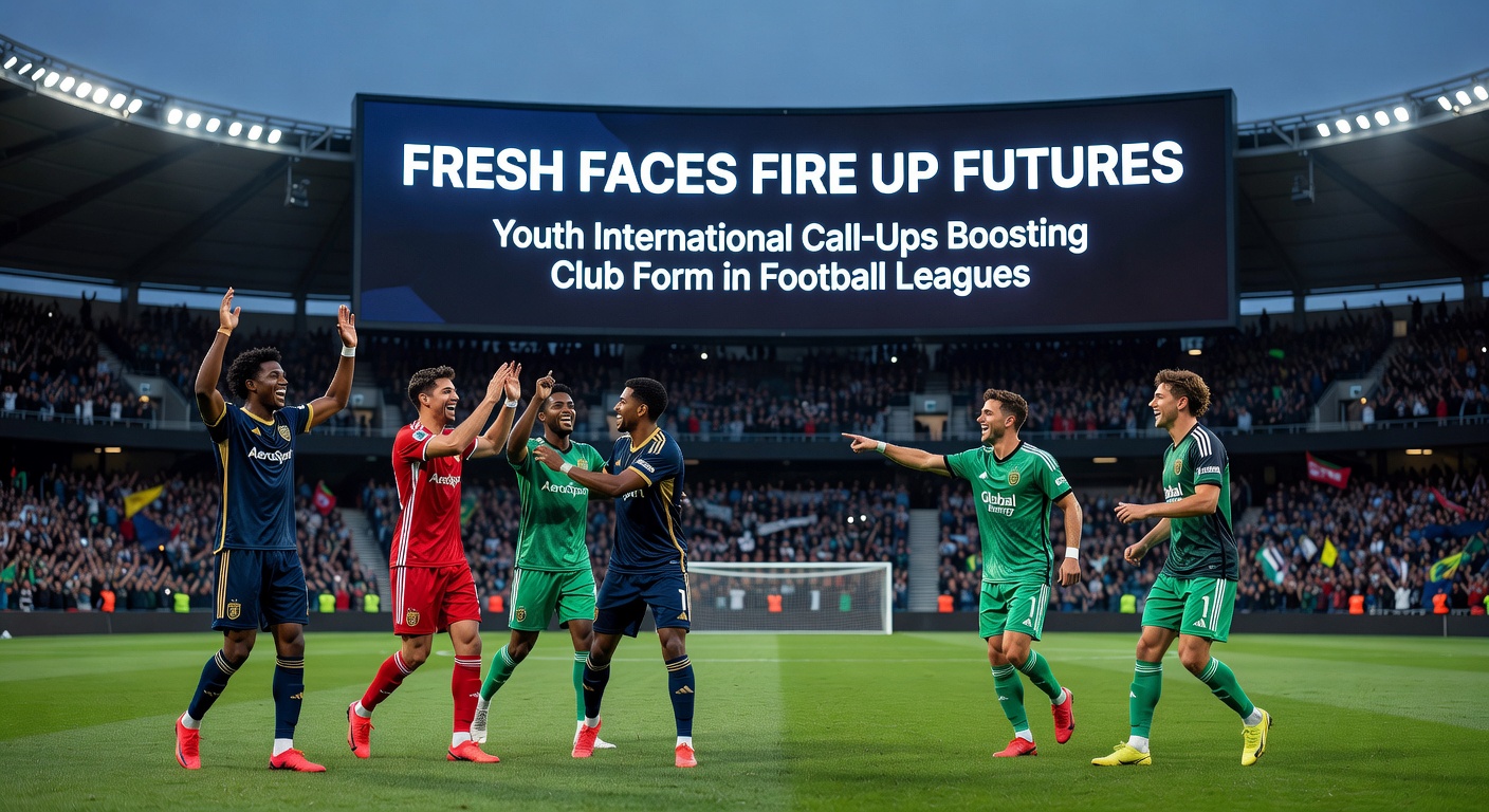Young footballer in action during international youth match, celebrating a goal with teammates