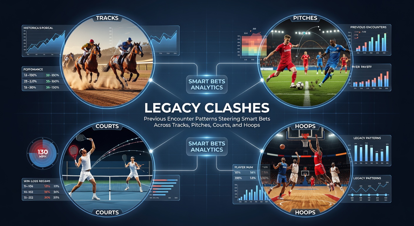 Horse racing track with jockeys in action, highlighting head-to-head rivalries under sunny skies