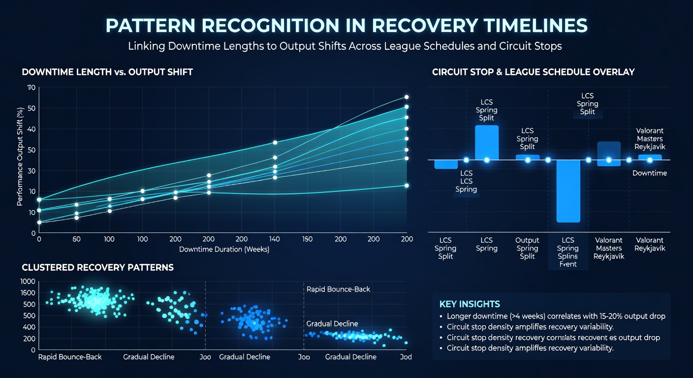 Athletes and teams recovering from downtime in various sports leagues and circuits showing performance patterns