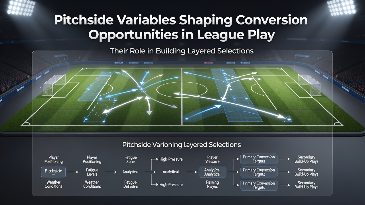 Pitchside analysis showing players positioning near the goal area during a league match with tactical overlays