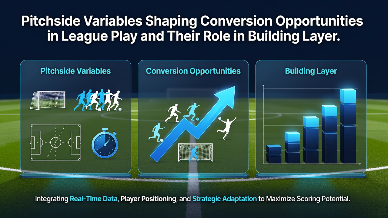 Detailed view of pitch markings and player formations illustrating conversion zones in a professional league setting