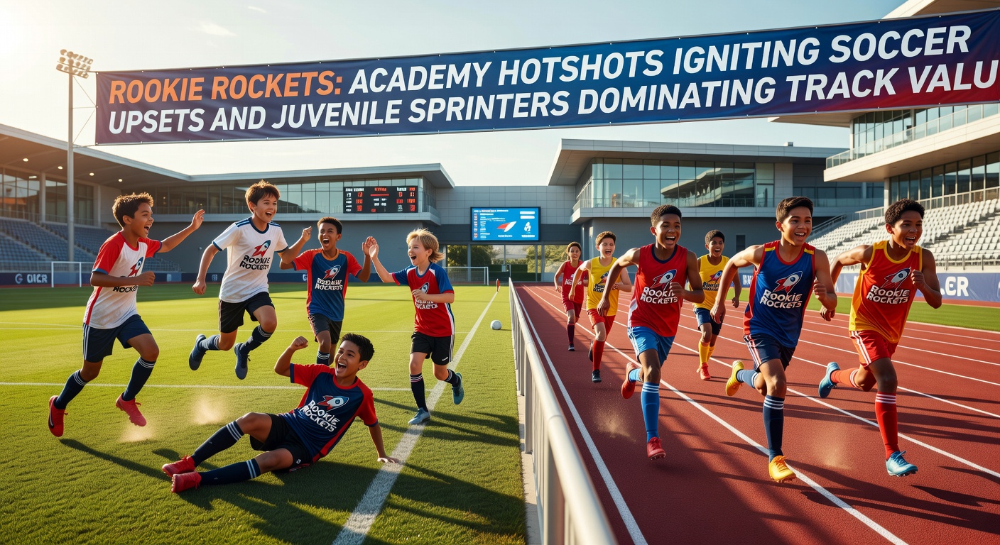 Juvenile sprinter horse powering down the straight to claim a dominant track victory in a sprint race